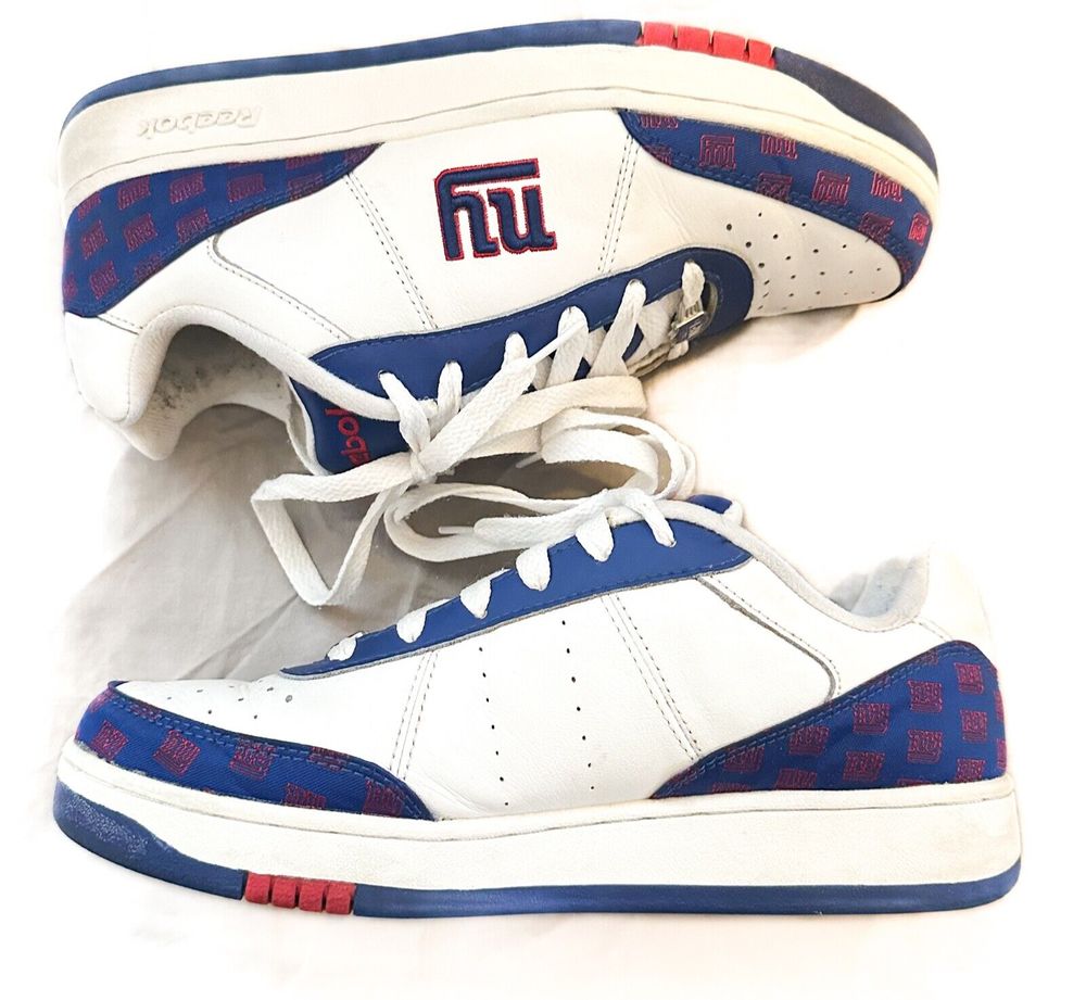 Reebok Men's Size 9.5 NFL NY Giants Sneakers Shoes New York Football Blue White